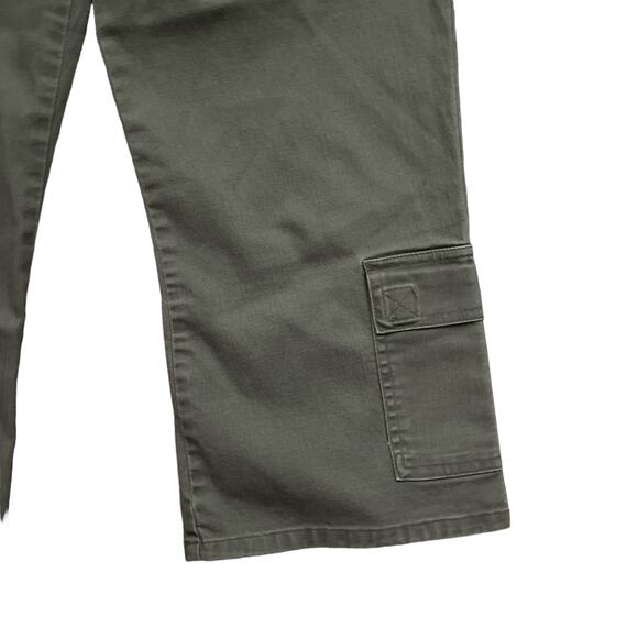 y2k 2000s Vintage M.U.D.D. Khaki Green Cropped Cargo Capri Pants Size Large - Picture 4 of 5